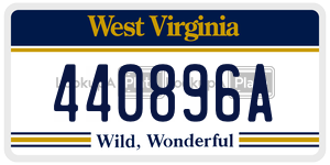 440896A  license plate in WV