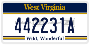 442231A  license plate in WV