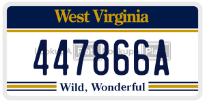 447866A  license plate in WV