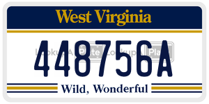 448756A  license plate in WV