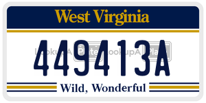 449413A  license plate in WV