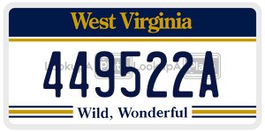 449522A  license plate in WV