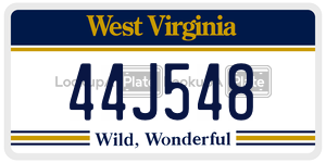 44J548  license plate in WV