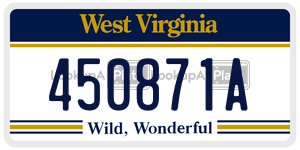 450871A  license plate in WV