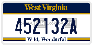 452132A  license plate in WV