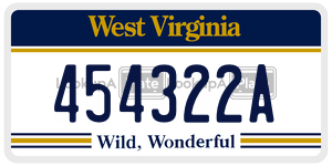 454322A  license plate in WV