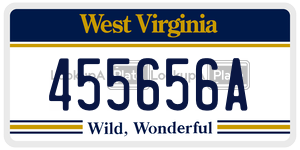 455656A  license plate in WV
