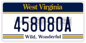 458080A  license plate in WV