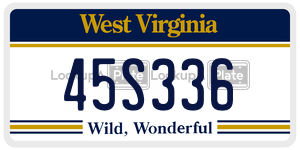 45S336  license plate in WV