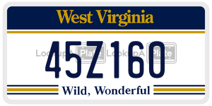 45Z160  license plate in WV