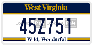 45Z751  license plate in WV