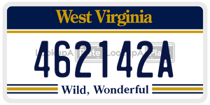 462142A  license plate in WV