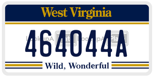 464044A  license plate in WV