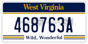 468763A  license plate in WV