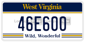 46E600 license plate in West Virginia