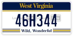 46H344  license plate in WV