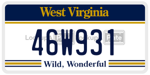 46W931  license plate in WV