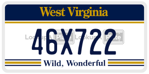 46X722  license plate in WV