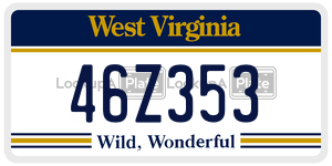 46Z353  license plate in WV
