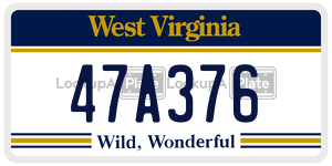 47A376  license plate in WV