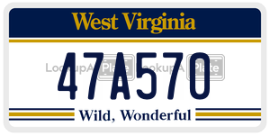 47A570  license plate in WV