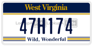 47H174  license plate in WV