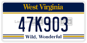 47K903  license plate in WV