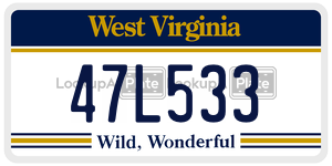 47L533  license plate in WV