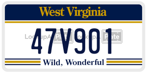 47V901  license plate in WV