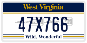 47X766  license plate in WV