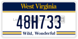 48H733  license plate in WV