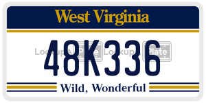 48K336  license plate in WV