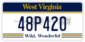 48P420  license plate in WV