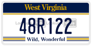 48R122  license plate in WV