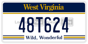 48T624  license plate in WV
