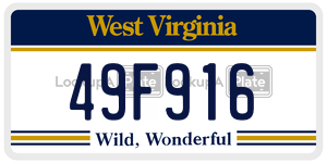 49F916  license plate in WV