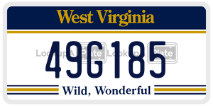 49G185  license plate in WV