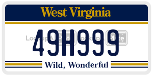 49H999  license plate in WV