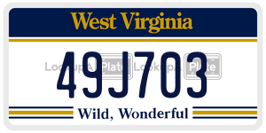 49J703  license plate in WV