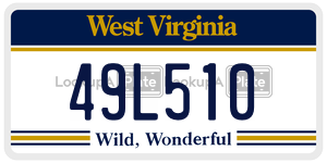 49L510  license plate in WV