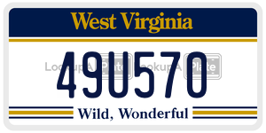 49U570  license plate in WV