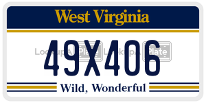 49X406  license plate in WV