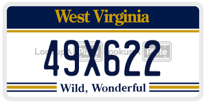 49X622 license plate in West Virginia