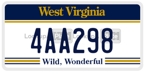 4AA298  license plate in WV