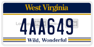 4AA649  license plate in WV