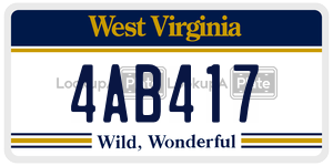 4AB417  license plate in WV