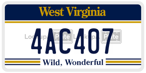 4AC407  license plate in WV