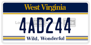 4AD244  license plate in WV
