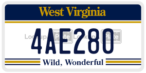 4AE280  license plate in WV