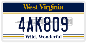 4AK809  license plate in WV